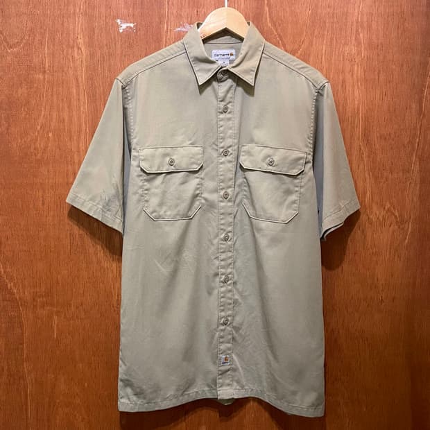 (M) Charhartt 칼하트 반팔 워크 셔츠 베이지