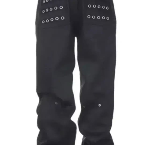 비엑세스 아일렛 버튼 블랙 진스 2사이즈 새상품