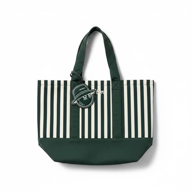 말본 골프 스트라이프 토트백 그린
