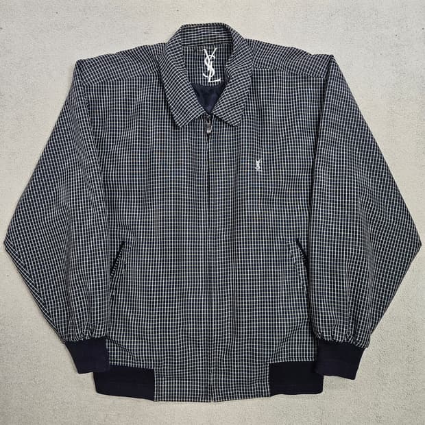 90s 입생로랑 체크 블루종