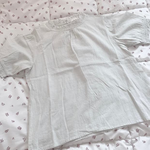 Ehkasopo민트체크 모리걸블라우스