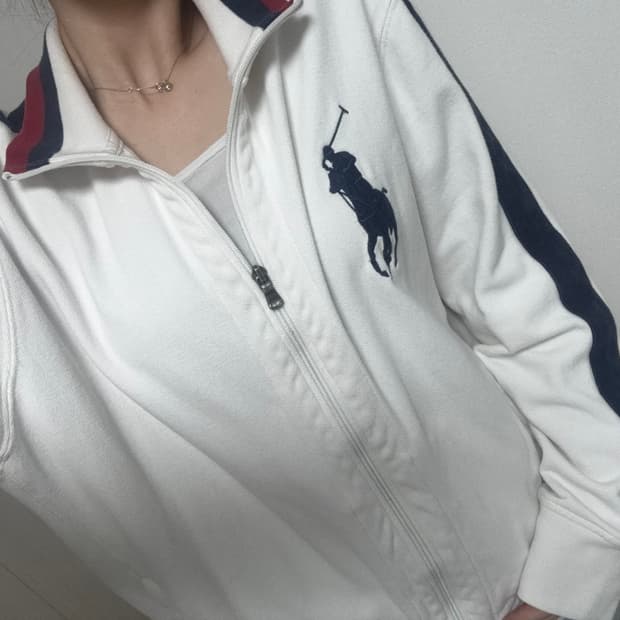 폴로 빅포니 집업 화이트 xl