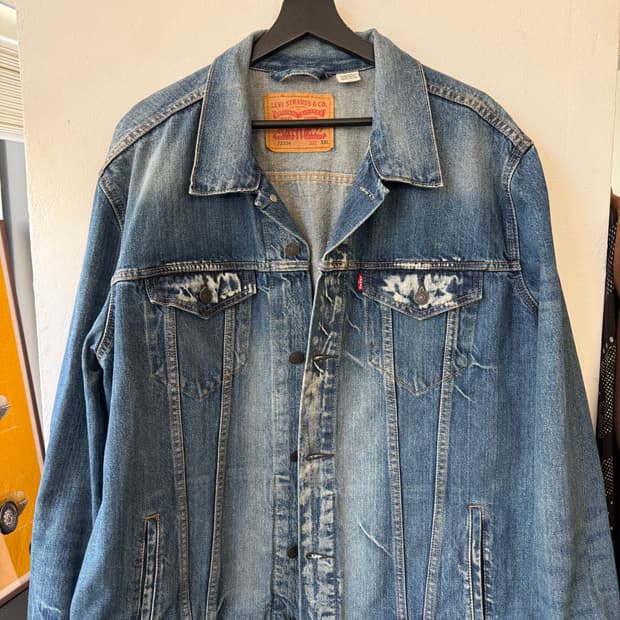 리바이스 72334 데님 페인팅 커스텀 자켓 XXL
