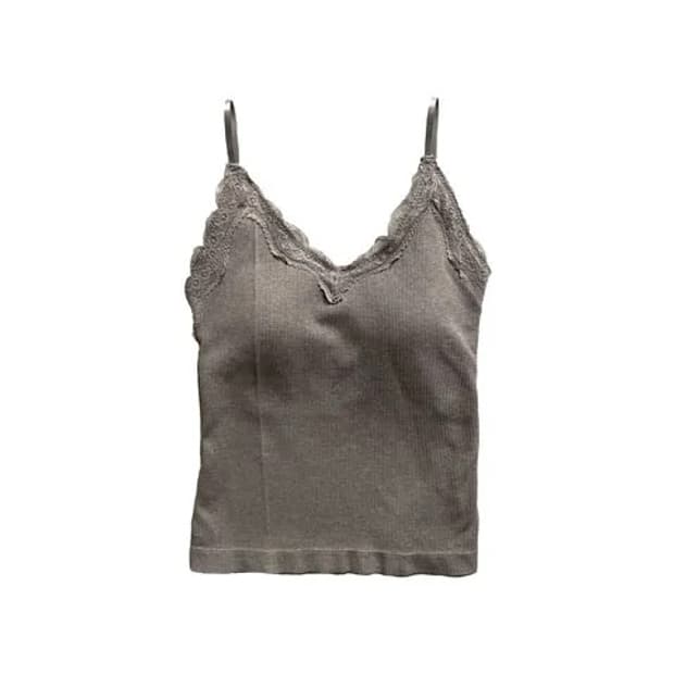 레이스 캡내장 나시 그레이