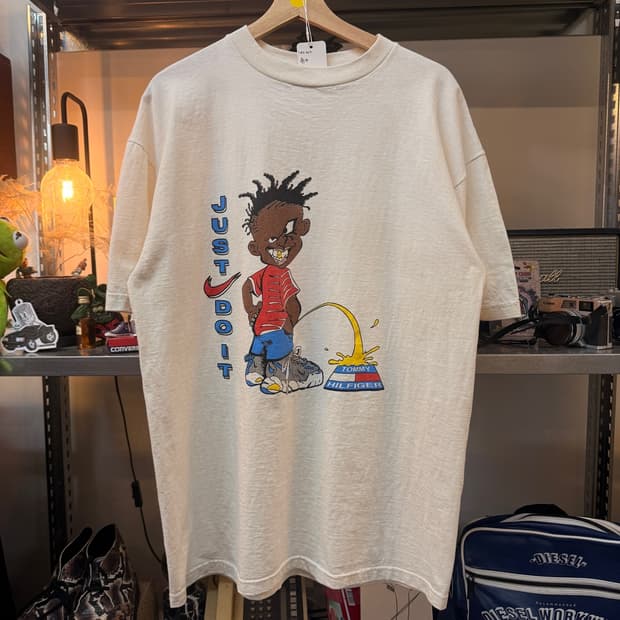 90S 부틀렉 나이키 타미힐피거 패러디 티셔츠 L