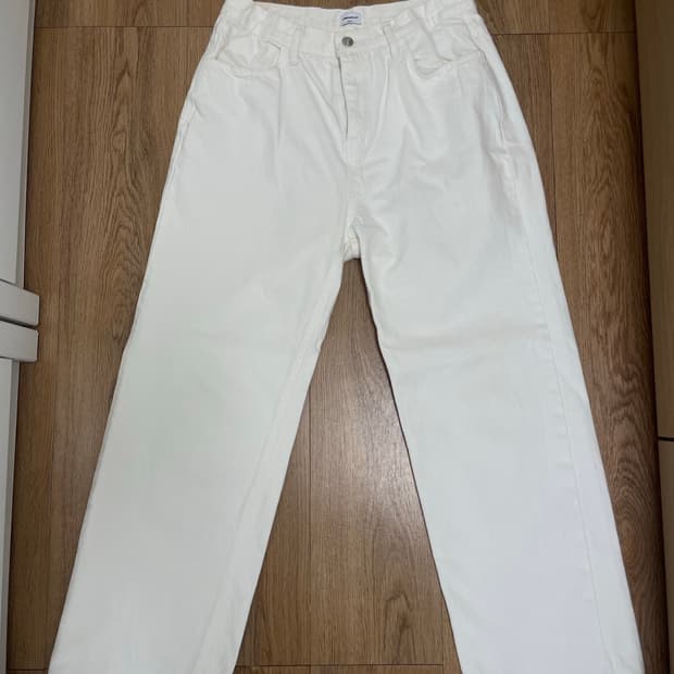 화이트 코튼 팬츠
