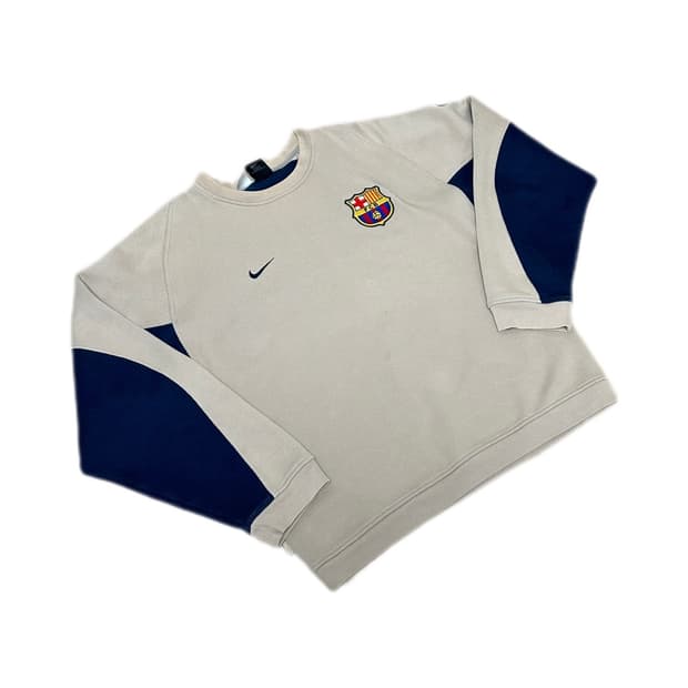 00s 나이키 바르셀로나 베이지 빈티지 스웻셔츠