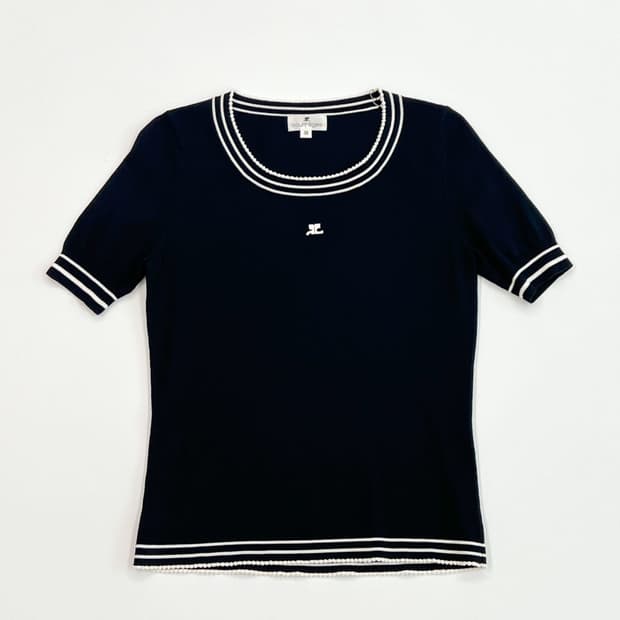 courreges / 꾸레쥬 블랙 썸머 니트 