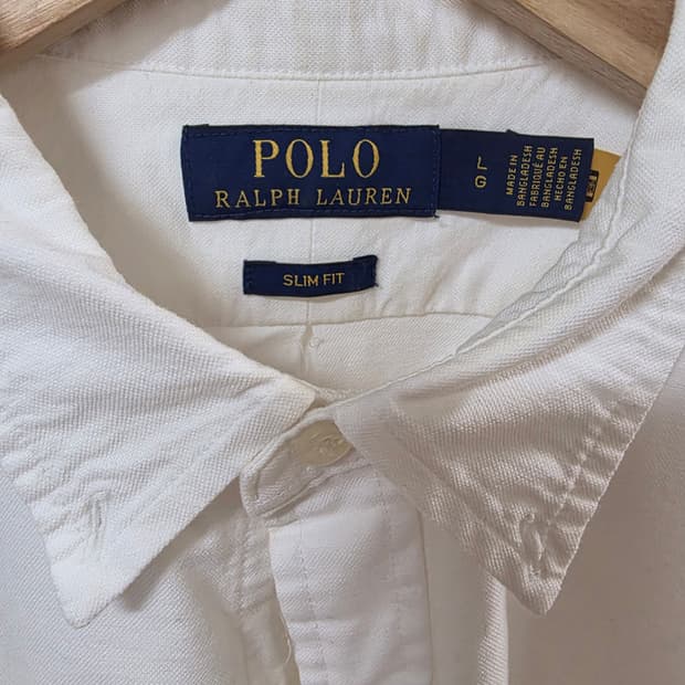 폴로 랄프로렌 화이트 슬림핏 옥스퍼드 셔츠