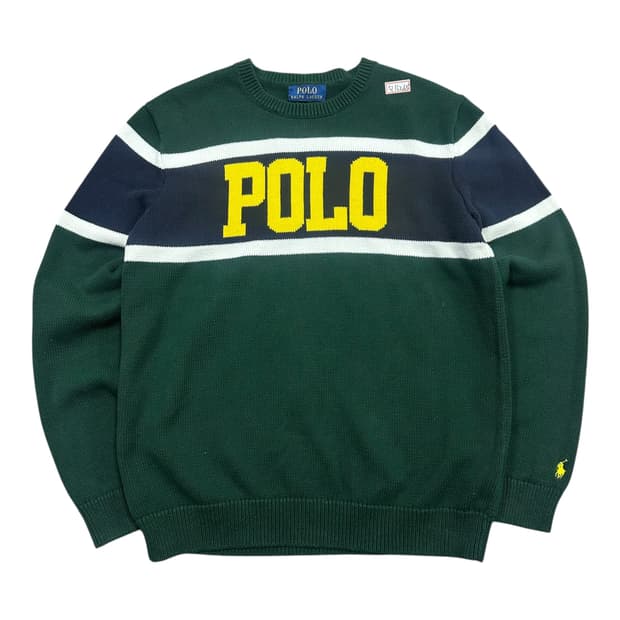 ✨ (바배) 폴로 랄프로렌 빅로고 그린 니트 맨투맨 