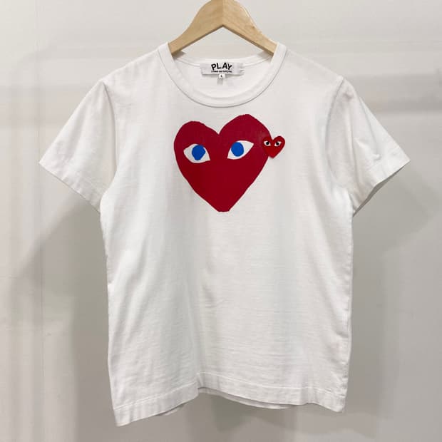 꼼데가르송 플레이 더블 하트 반팔 티셔츠