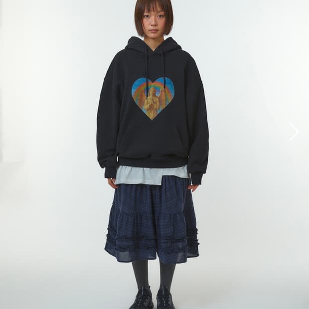 L 리트리버클럽 엔젤 프린팅 후드티