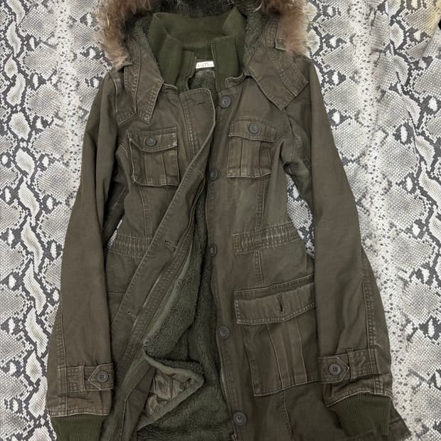 Y2K Grunge Mood Multi Pocket Khaki Parka