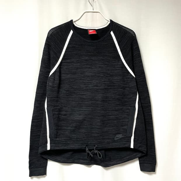 나이키 여성 테크팩 기능성 메쉬 니트 긴팔티 90(L) _ 블랙