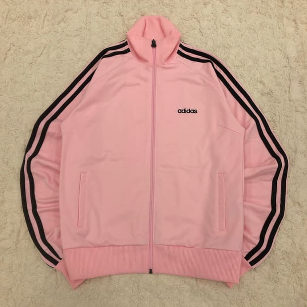 아디다스 핑크 딸기우유 져지 트랙 자켓