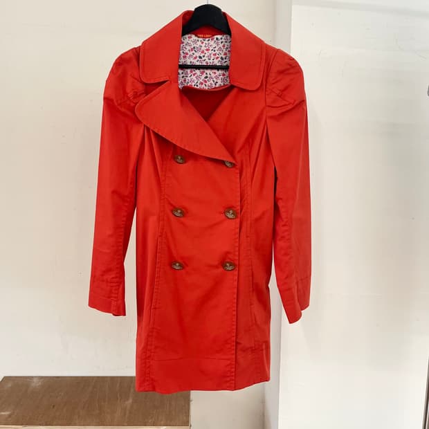 비비안 웨스트우드 오렌지 레드라벨 더블 브레스티드 코트