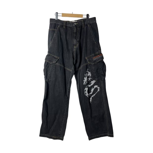 [PJ'S Surf] 올드스쿨 드래곤 카고 데님팬츠