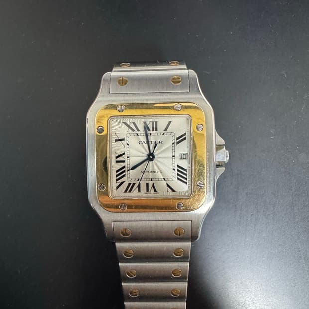 까르띠에 산토스 갈베 콤보 라지(오토매틱 기요쉐판)
