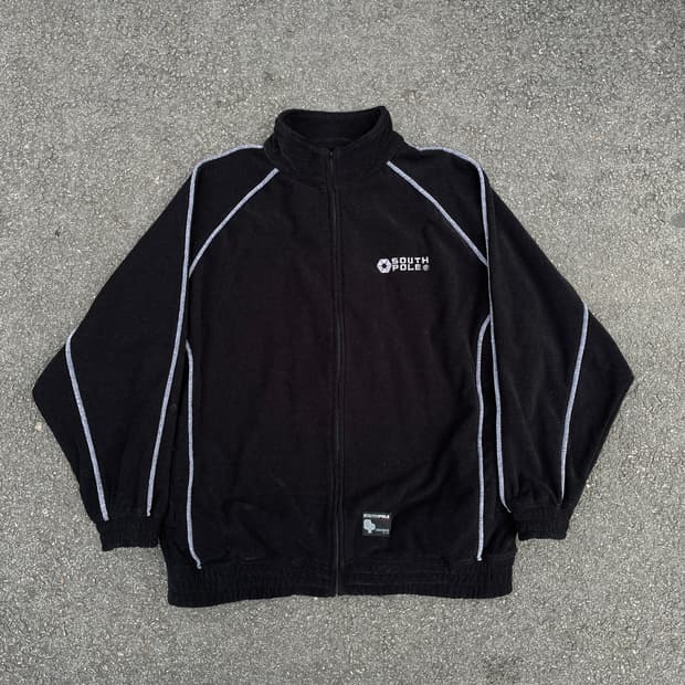 90s 사우스폴 올드스쿨 힙합 후리스 뽀글이 플리스 자켓 XXL
