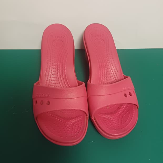 [W7] 크록스 슬론 웨지 슬라이드 샌들 핫핑크 (240mm)