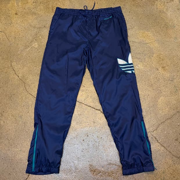 80s USA 아디다스 불꽃 츄리닝 트레이닝팬츠 바람막이 팬츠