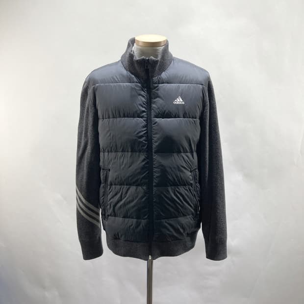 아디다스 남성덕다운패딩니트자켓 그레이 M