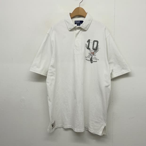 폴로 랄프로렌 화이트 반팔 럭비 카라티