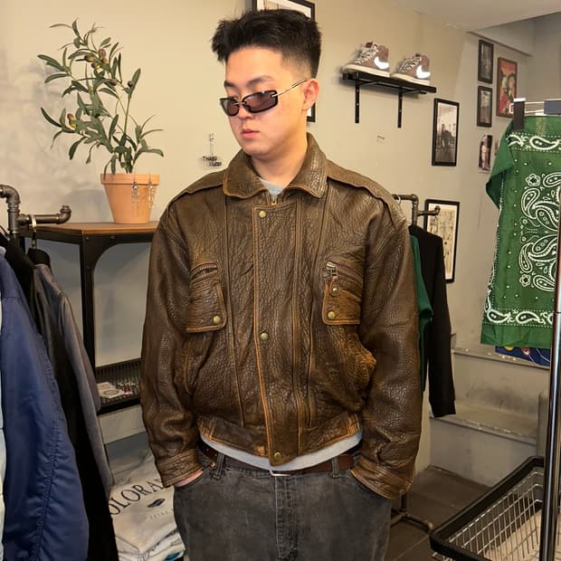90’s Wind Armor shell-leather A-2 jacket