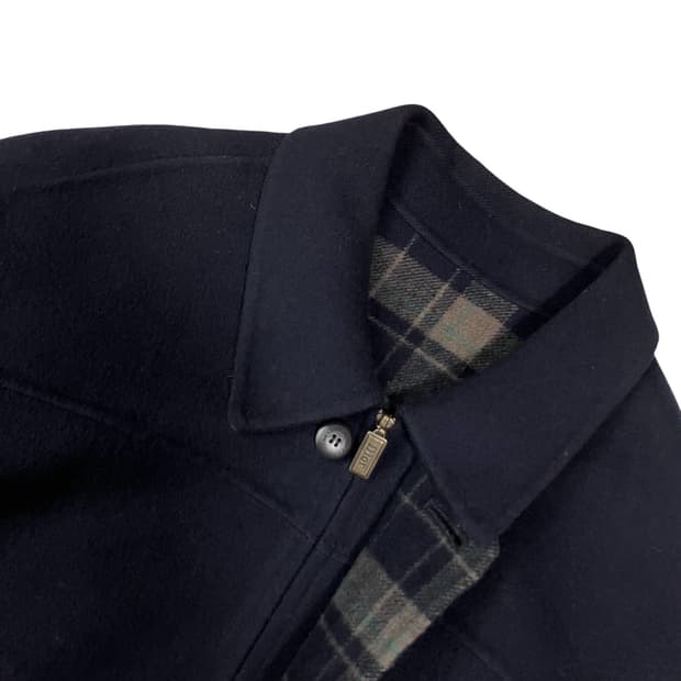 크리스찬 디올 네이비 모직 숏 코트 100