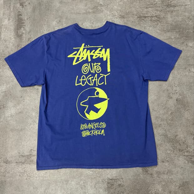스투시 STUSSY Our Legacy 백프린트 반팔 티셔츠 블루