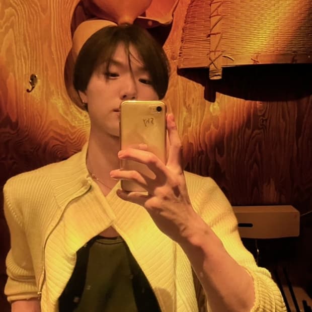 빈티지 비대칭 하이넥 자켓