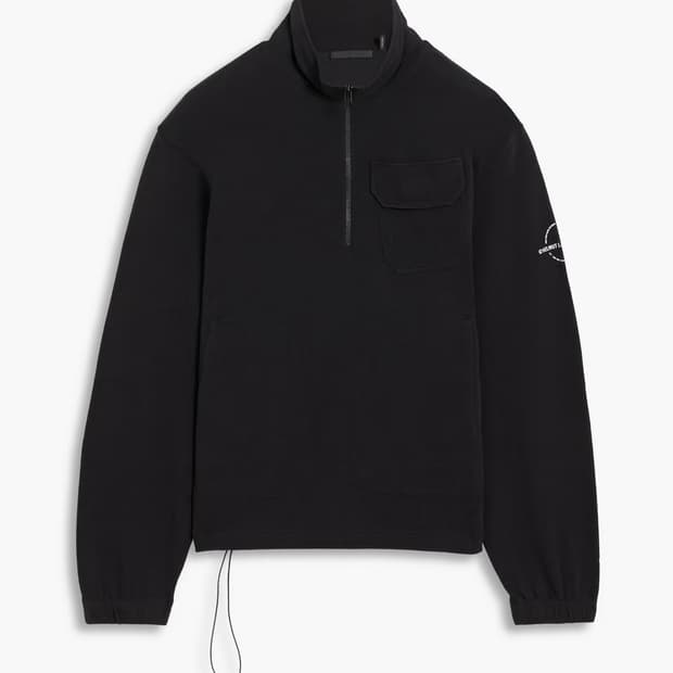 헬무트랭 HELMUTLANG 와플 니트하프집업 블랙 L