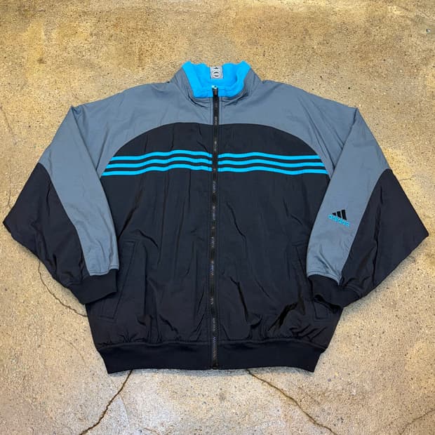 90s USA 빈티지 아디다스 양면 후리스 플리스 바람막이