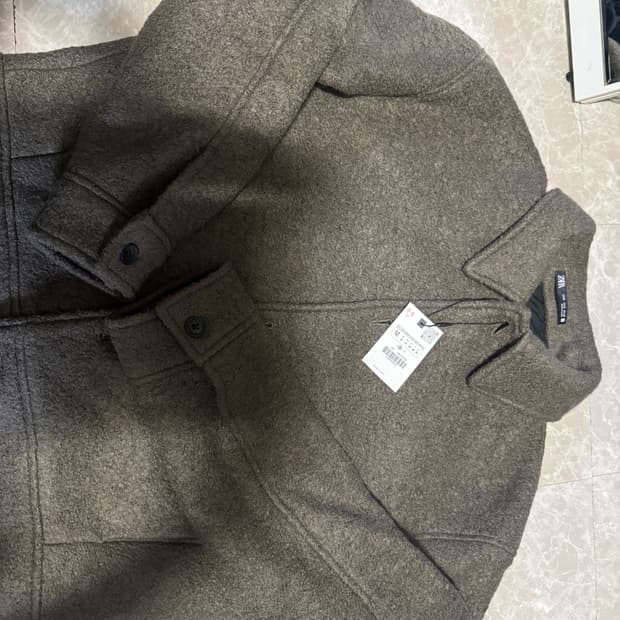 M사이즈 자라 부클 텍스쳐 자켓 라이트카키 7380/180