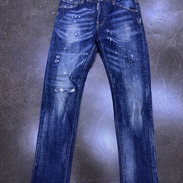 디스퀘어드2 페인팅 데미지 디테일 슬림 스트레이트핏 데님팬츠 44