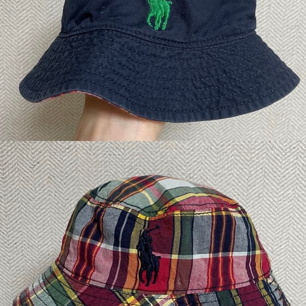 랄프로렌 키즈 양면 버킷햇 