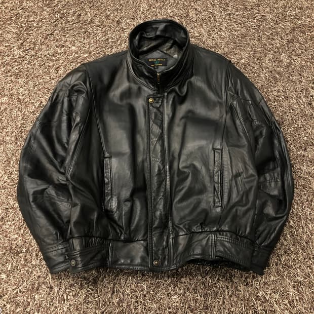 빈티지 레더 봄버 가죽 자켓
