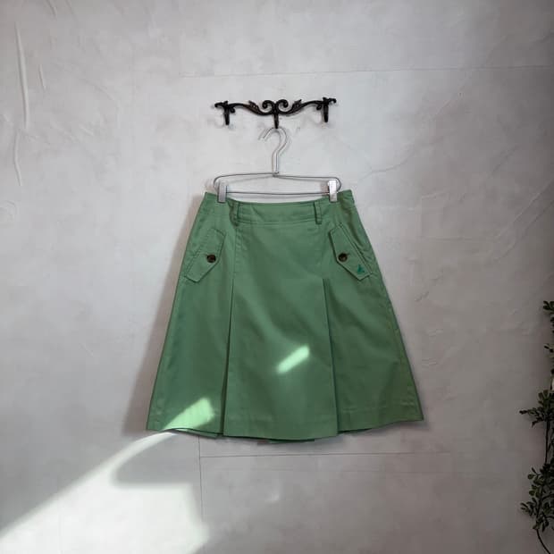 Bean Pole melon pleats midi skirt