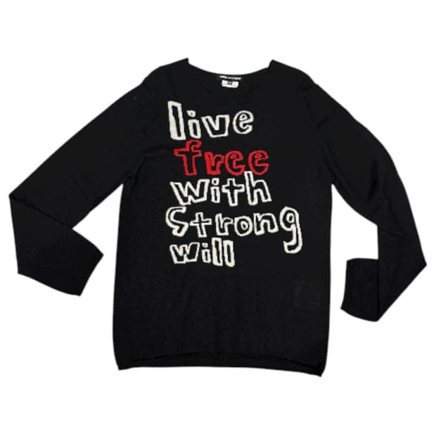 2010 꼼데가르송 자유로운 삶 강인한 의지 니트 스웨터