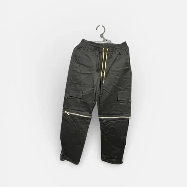 RHUDE 블랙 지퍼 카고 분리형 팬츠