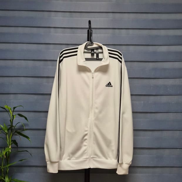 아디다스 트랙탑  흰색 져지 L 남여공용