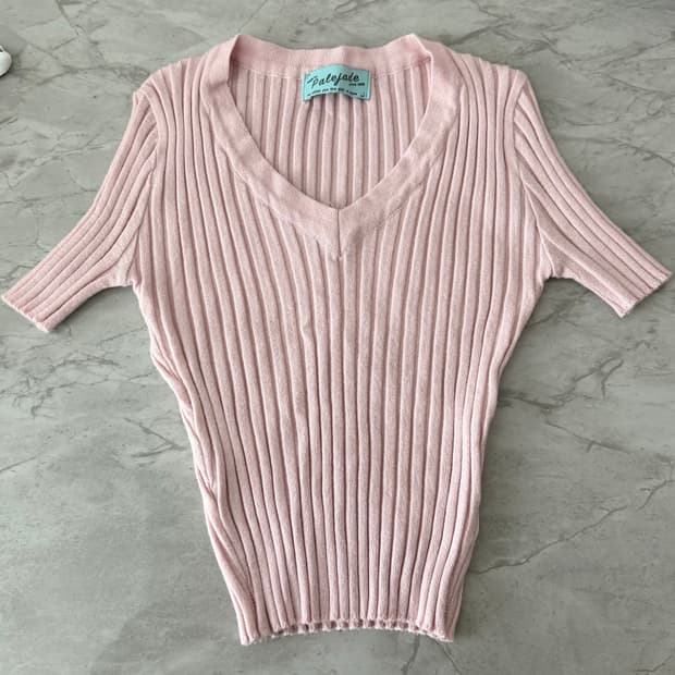 페일제이드 리브드 니트 반소매