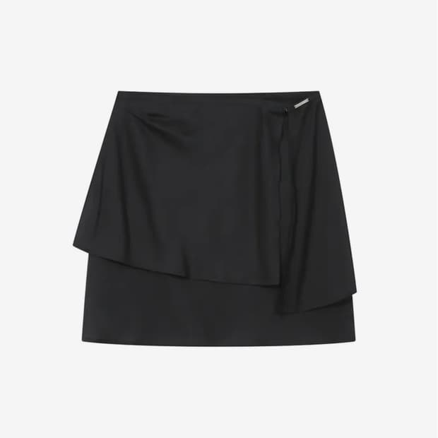 사이즈교환) Sheer layered midi skirt BLACK