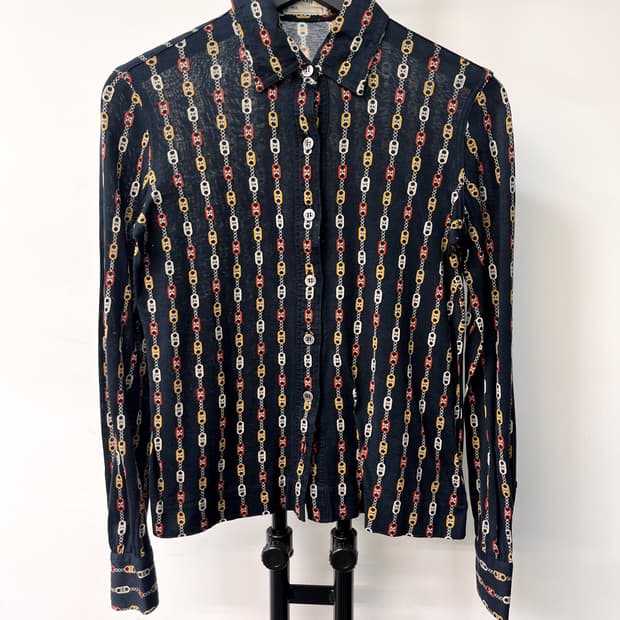 셀린느 80's 트리옹프 체인 로고 셔츠