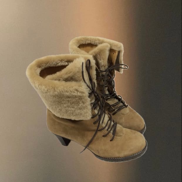 ꧁suede fur boots꧂ 퍼 구두 