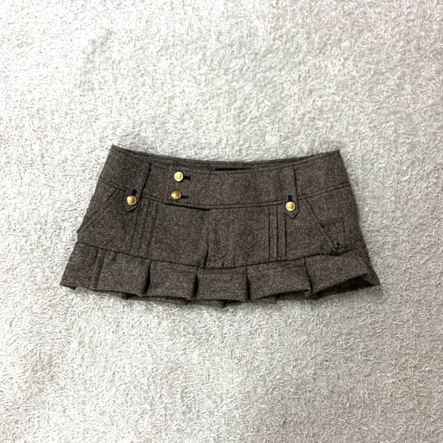 <remake> low-rise brown skirt