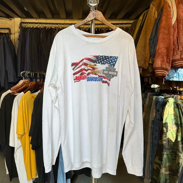 할리데이비슨 프린팅 롱슬리브 티셔츠 2007 made in usa