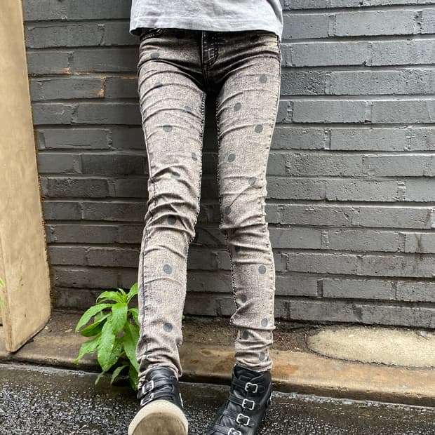 Dot Pattern Skinny Pants