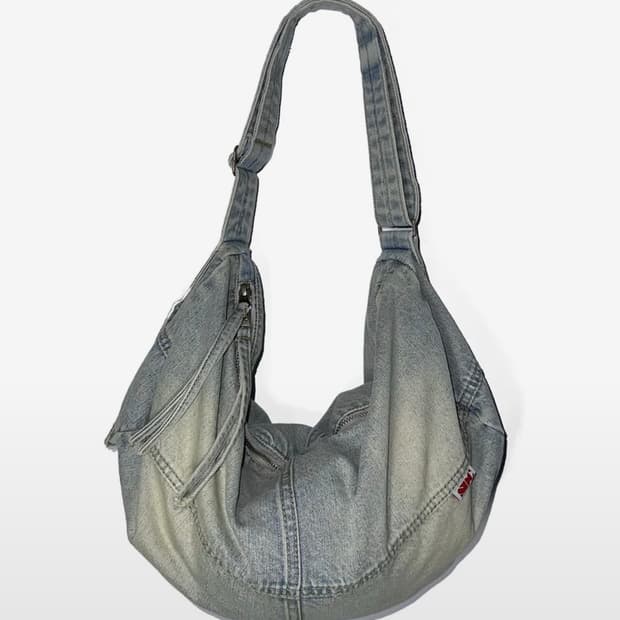 스컬프터 Washed Denim Duffle Bag Washed Blue