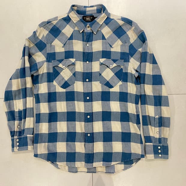 RRL 플래드 트윌 웨스턴 셔츠